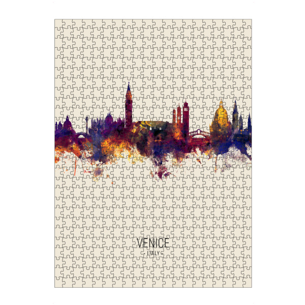 Puzzle Ravensburger "Venice Italy Skyline Beige" artboxONE - Städte / Venedig - Venice,Italy,Skyline,Cityscape,Painting,Watercolour,Stadtbild