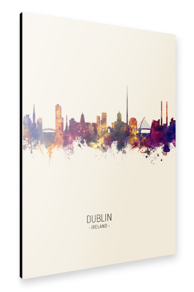 Alu-Dibond "Dublin Ireland Skyline Beige" 30x20 cm artboxONE
