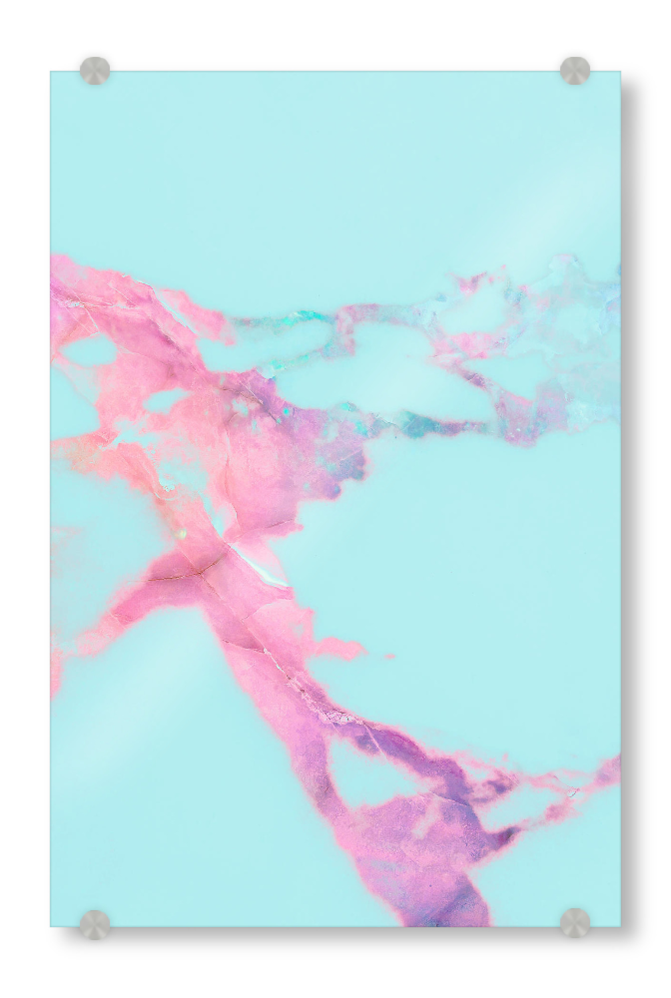 Acrylglasbild "Blue Iridescent Vein Marble" artboxONE - Abstrakt,Marmor - Iridescent,Mermaid,Marble,Unicorn,Rainbow,Texture