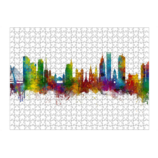 artboxONE Puzzle "São Paulo Skyline Brazil" artboxONE - Städte - São paulo,Brazil,Skyline,Cityscape,Painting,Watercolour,Stadtbild