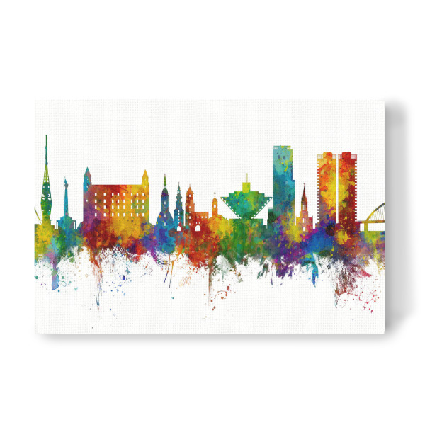 Leinwandbild "Bratislava Slovakia Skyline" artboxONE - Städte - Bratislava,Slovakia,Skyline,Cityscape,Painting,Watercolour,Stadtbild