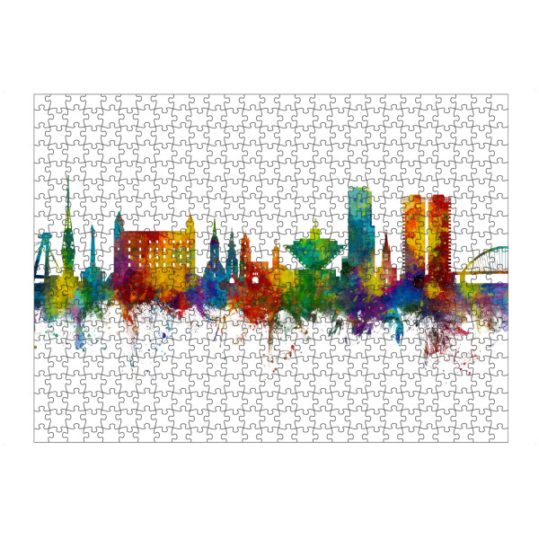 Puzzle Ravensburger "Bratislava Slovakia Skyline" artboxONE - Städte - Bratislava,Slovakia,Skyline,Cityscape,Painting,Watercolour,Stadtbild