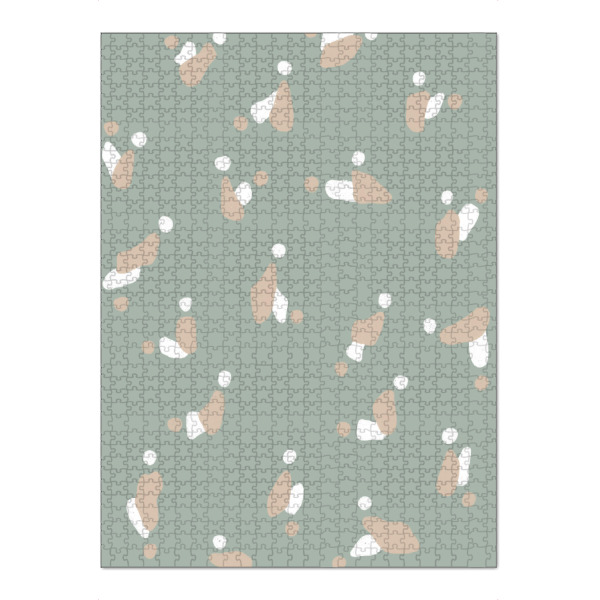Puzzle Ravensburger "Modern Terrazzo on Khaki" artboxONE - Abstrakt - Terrazzo muster,Muster abstrakt,Erdtöne,Zeitlos - Bild terrazzo muster