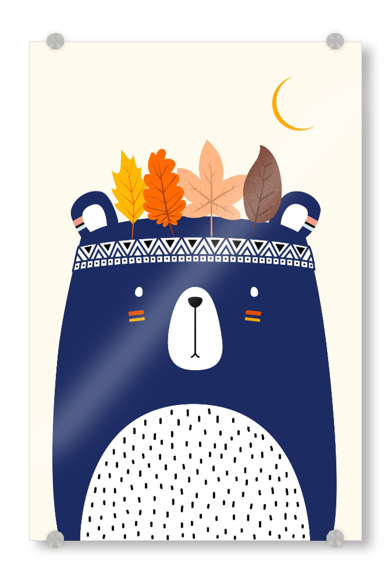 Acrylglasbild "Little Braveheart - BLUE" artboxONE - Für Kinder,Tiere - Bär,Indianer,Kindermotiv,Süss