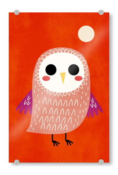 Acrylglasbild "Die Kleine Eule Uhu" artboxONE - Tiere - Eule,Kindermotiv