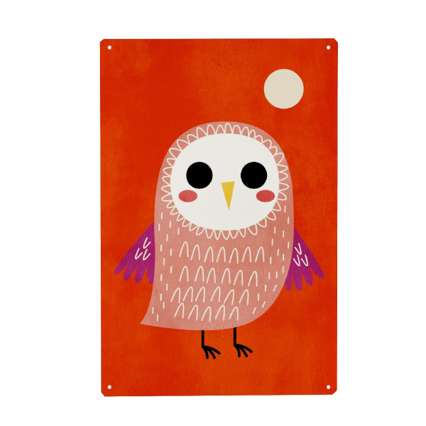 Holzbild "Die Kleine Eule Uhu" artboxONE - Tiere - Eule,Kindermotiv