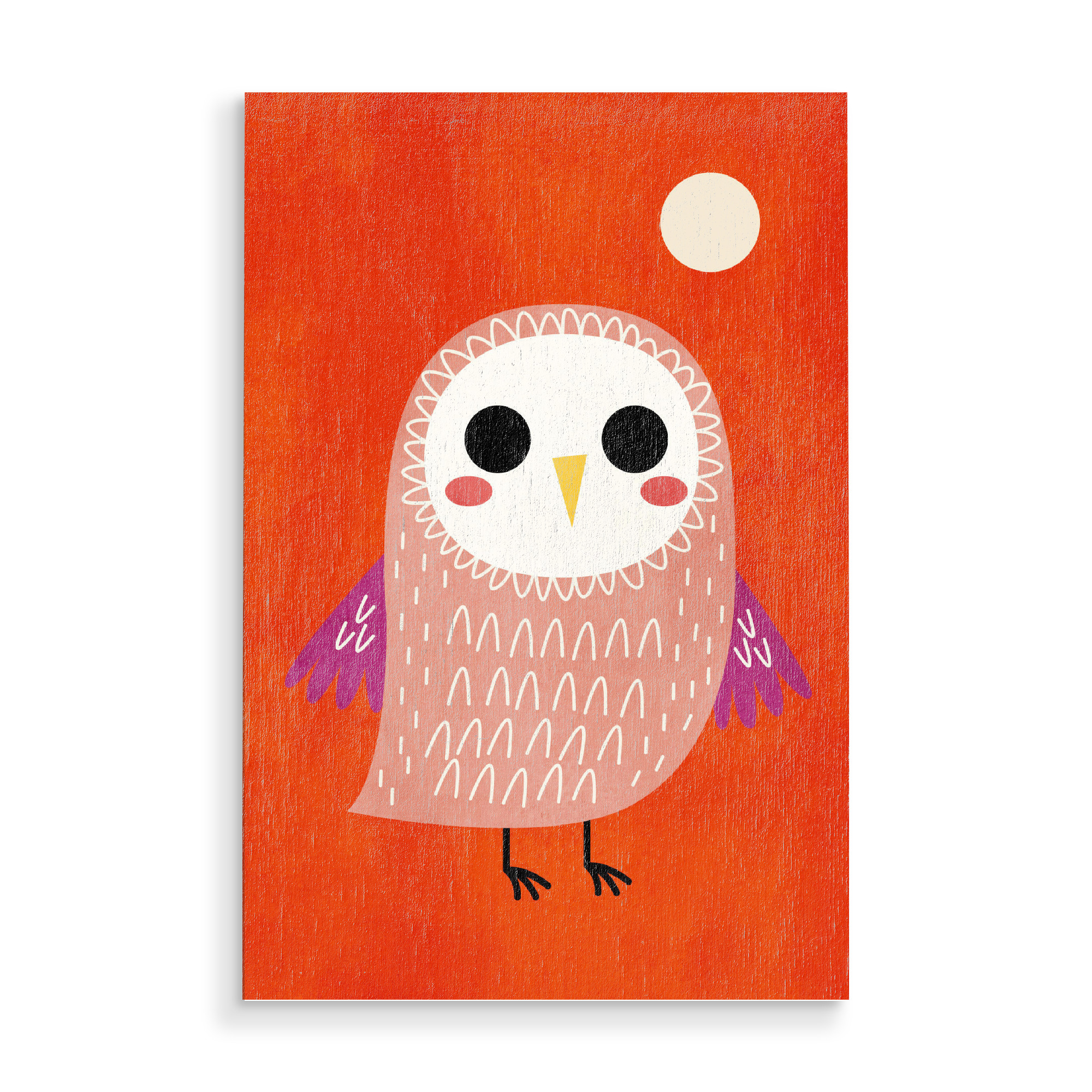 Holzbild "Die Kleine Eule Uhu" artboxONE - Tiere - Eule,Kindermotiv