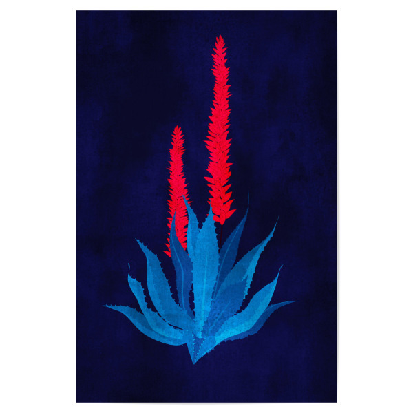 Poster "Blue Orchids At Night" artboxONE - Floral - Abstrakt,Pflanze,Blume