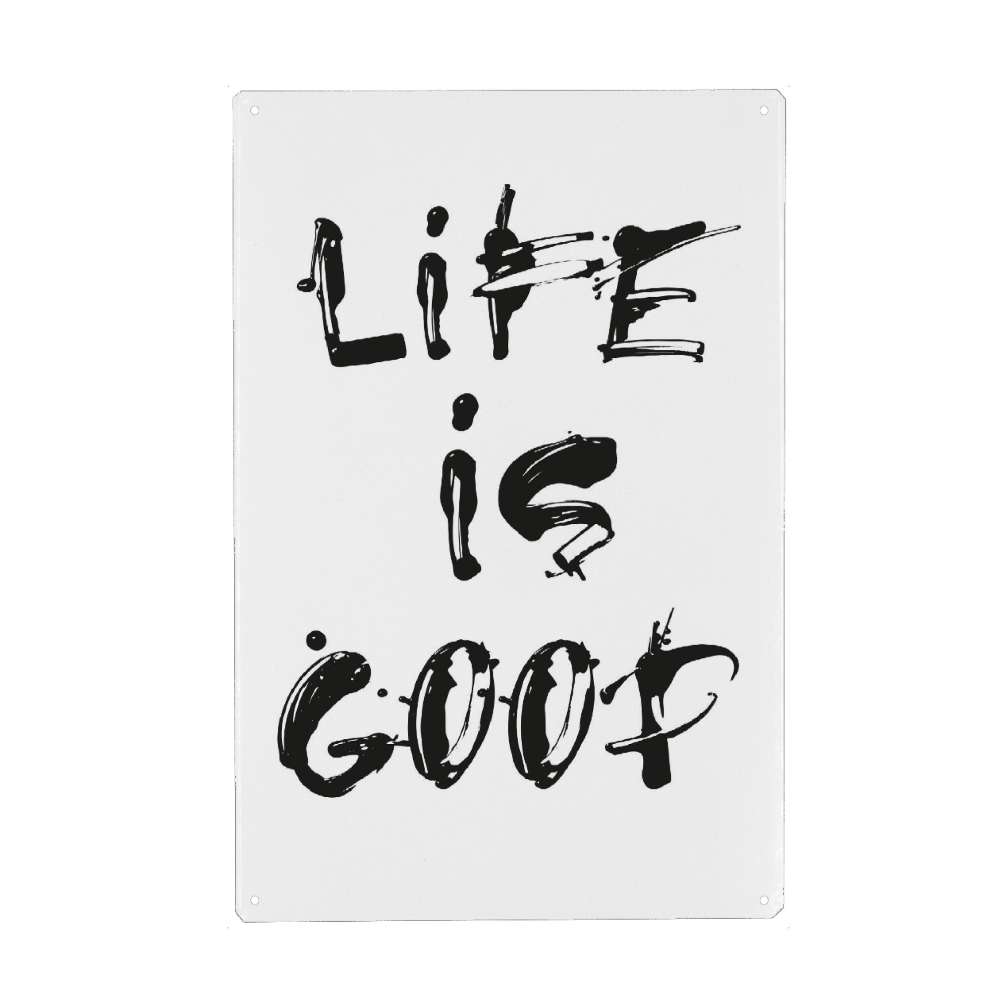 Holzbild "Life Is Always Deaktivieren Lizenz" artboxONE - Typografie,Schwarzweiß - Positiv,Spruch,Motivation