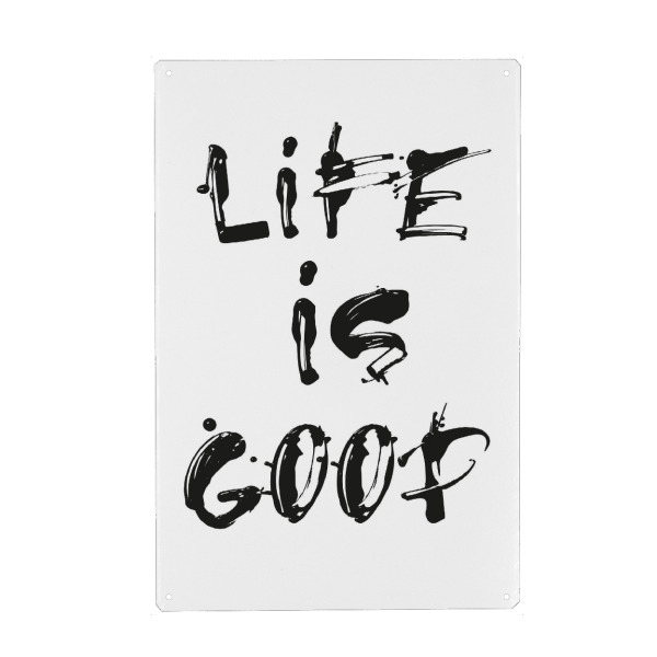 Holzbild "Life Is Always Deaktivieren Lizenz" artboxONE - Typografie,Schwarzweiß - Positiv,Spruch,Motivation