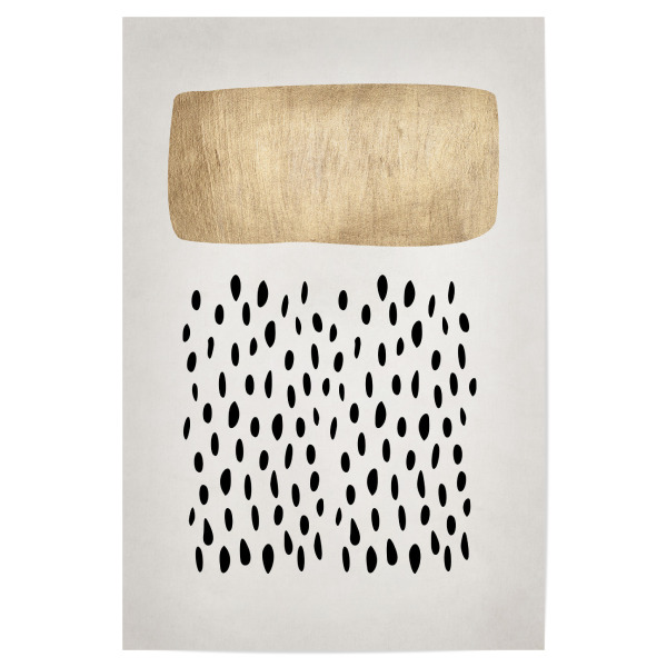 Poster "Happy Golden Cloud" artboxONE - Abstrakt - Wolke,Punkte,Gold