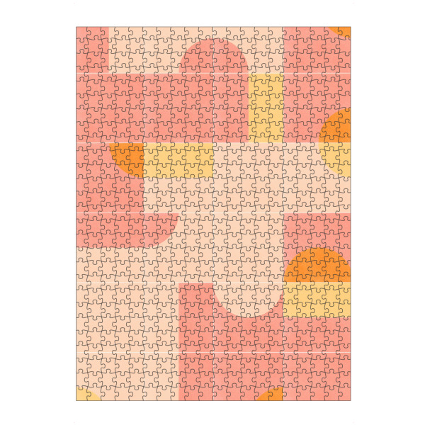 Puzzle Ravensburger "Retro Tiles Second" artboxONE - Abstrakt - Mid-century-modern,Living coral,Tiles - Bild mid-century-modern