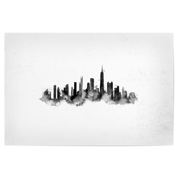 Poster 30x20 cm "Silhouette Chicago ink" artboxONE - Städte,Schwarzweiß,Städte / Chicago