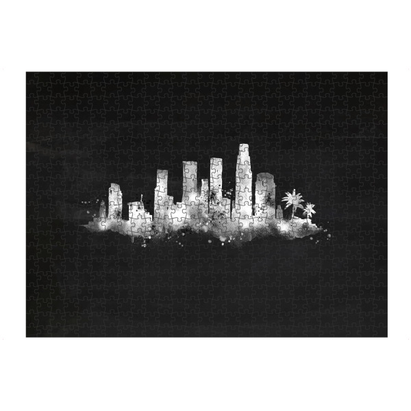 artboxONE Puzzle "Silhouette Los Angeles chalk" artboxONE - Schwarzweiß,Städte / Los Angeles