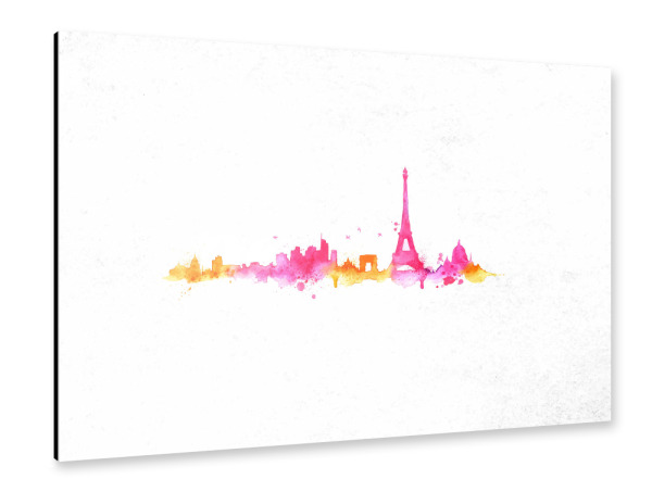 Alu-Dibond "Silhouette Paris watercolor" 30x20 cm artboxONE