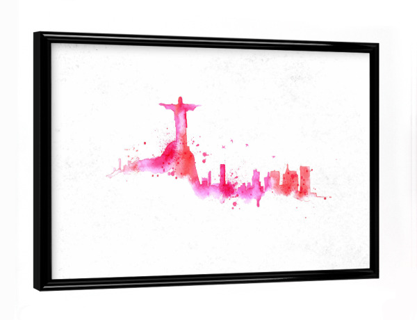 Poster mit schwarzem Rahmen "Silhouette Rio de Janeiro paint" artboxONE - Städte / Rio de Janeiro
