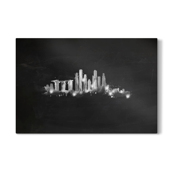 Galerie-Print "Silhouette Singapore chalk" 30x20 cm artboxONE