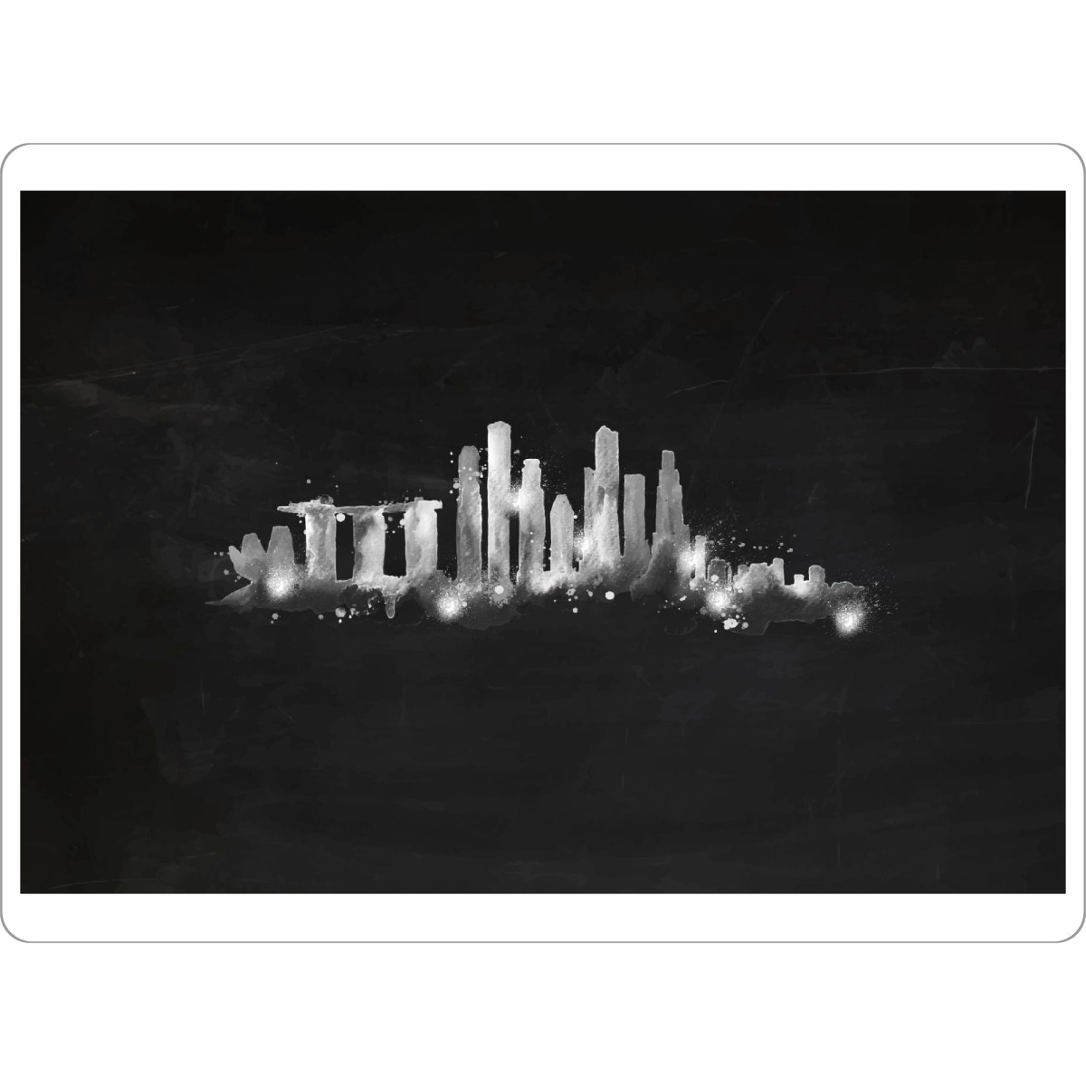 Tischset "Silhouette Singapore chalk" artboxONE - Städte,Schwarzweiß,Städte / Singapur