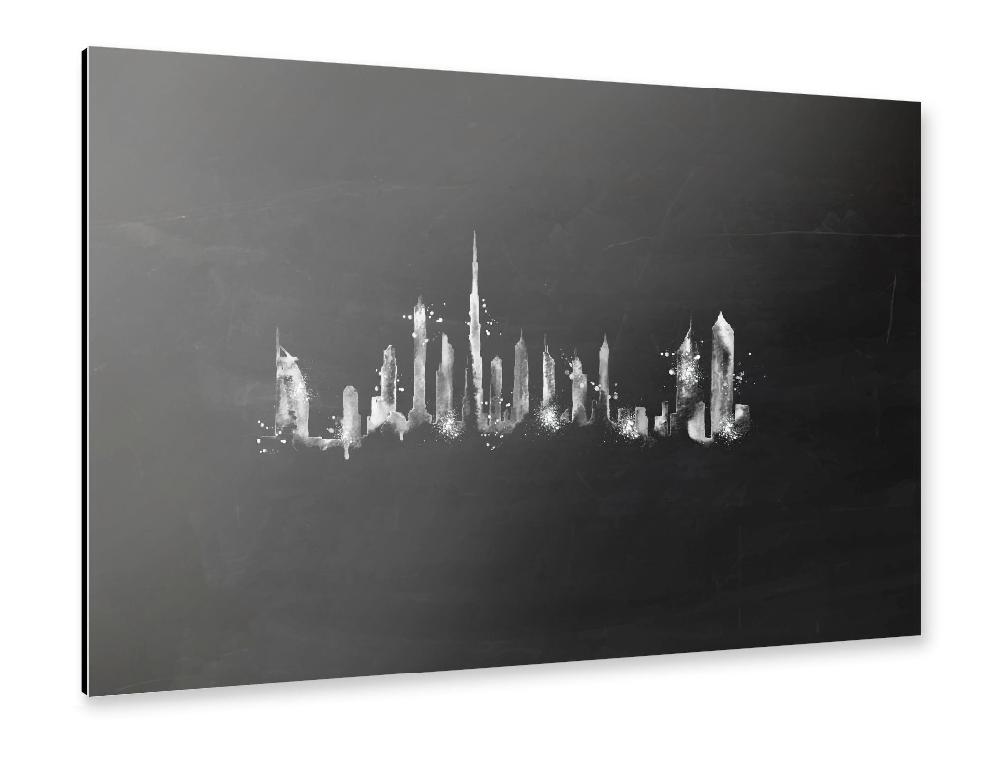 Alu-Dibond "Silhouette chalk Dubai" 30x20 cm artboxONE