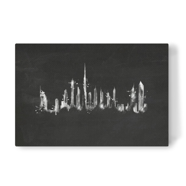 Leinwandbild "Silhouette chalk Dubai" artboxONE - Schwarzweiß,Städte / Dubai