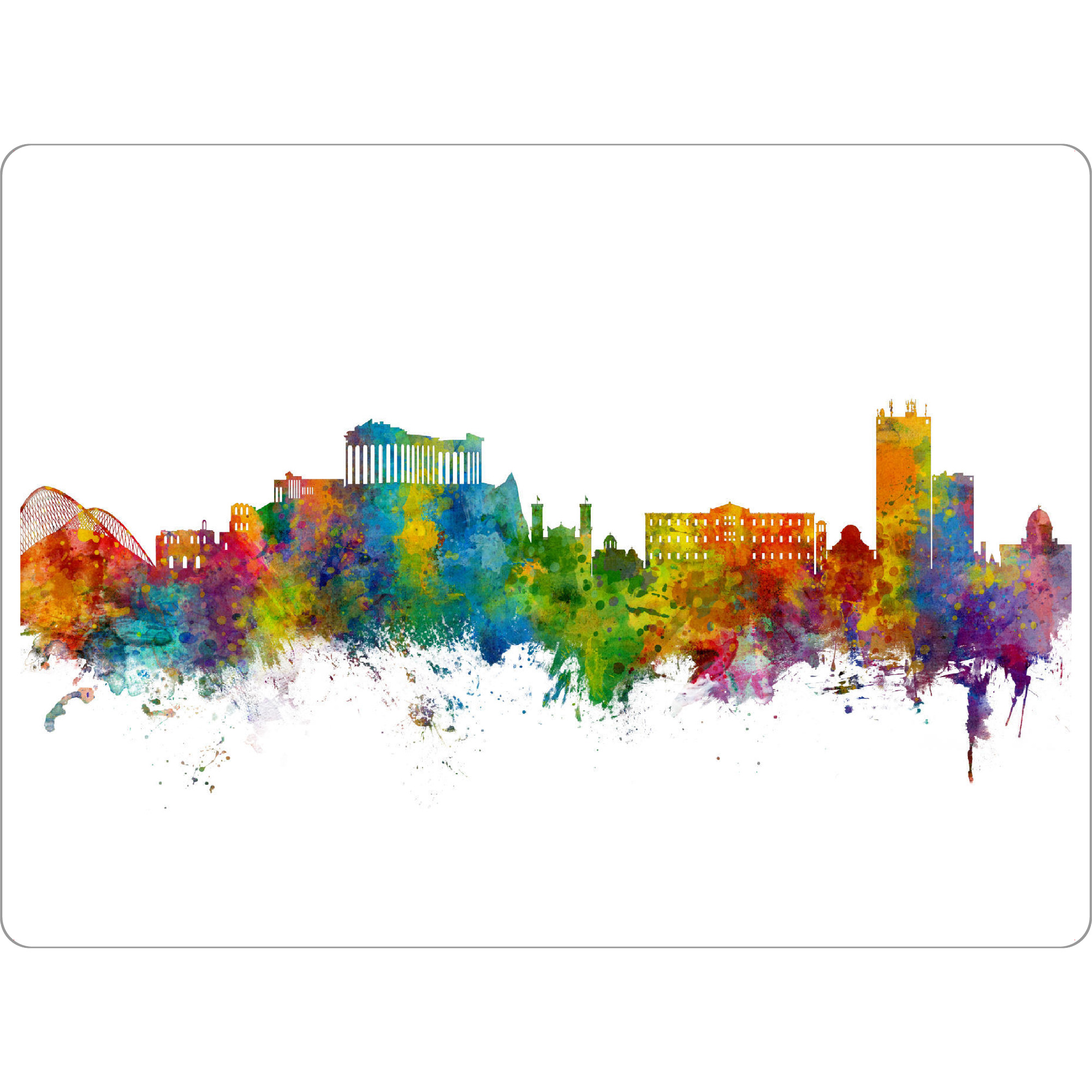 Tischset "Athens Greece Skyline" artboxONE - Städte - Athens,Greece,Skyline,Cityscape,Painting,Watercolour,Stadtbild - Bild athens
