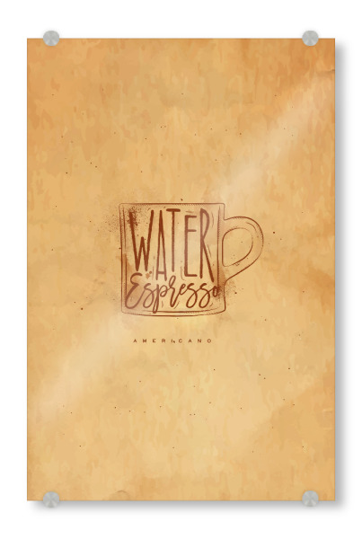 Acrylglasbild "Americano cup coffee craft" artboxONE - Essen & Trinken - Coffee,Calligraphy,Vintage,Cafe,Cup,Creative,Retro,Espresso,Americano