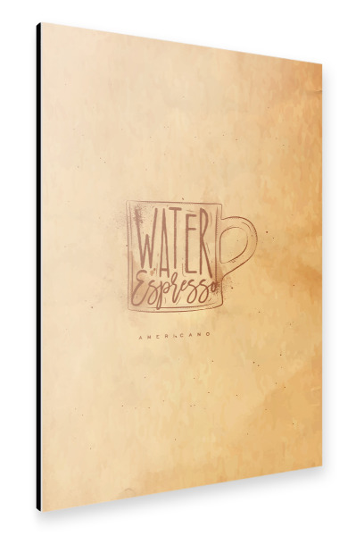 Alu-Dibond "Americano cup coffee craft" 30x20 cm artboxONE