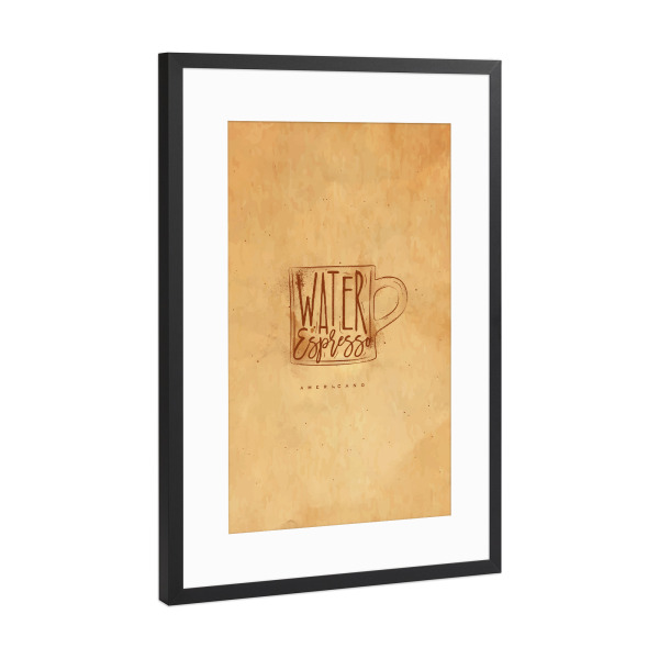 Poster mit Rahmen Schwarz (Metallic) "Americano cup coffee craft" artboxONE - Essen & Trinken