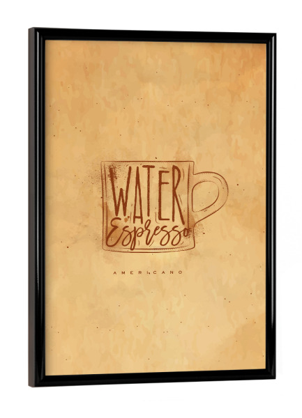 Poster mit schwarzem Rahmen "Americano cup coffee craft" artboxONE - Essen & Trinken