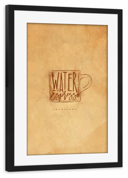 Poster mit Rahmen schwarz "Americano cup coffee craft" artboxONE - Essen & Trinken