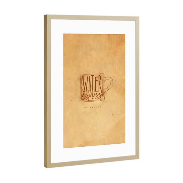 Poster mit Rahmen Gold "Americano cup coffee craft" artboxONE - Essen & Trinken