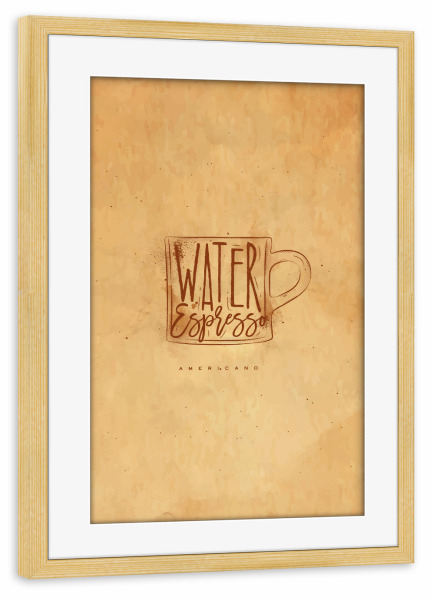 Poster mit Rahmen kiefer "Americano cup coffee craft" artboxONE - Essen & Trinken