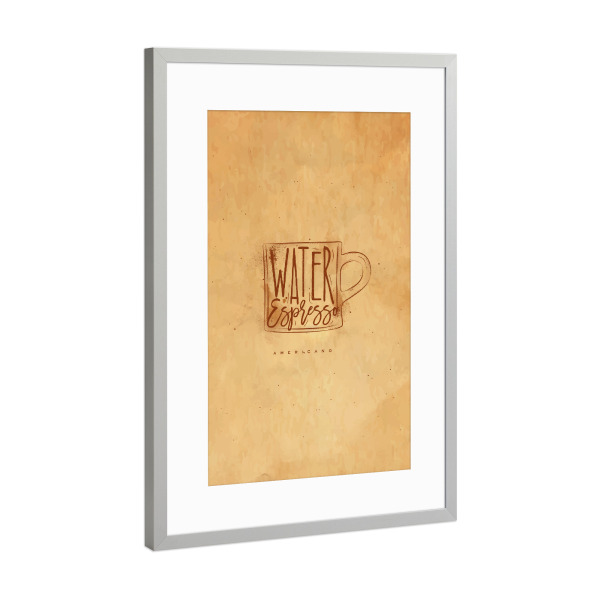 Poster mit Rahmen Silber "Americano cup coffee craft" artboxONE - Essen & Trinken
