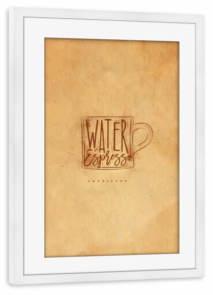 Poster mit Rahmen weiß "Americano cup coffee craft" artboxONE - Essen & Trinken
