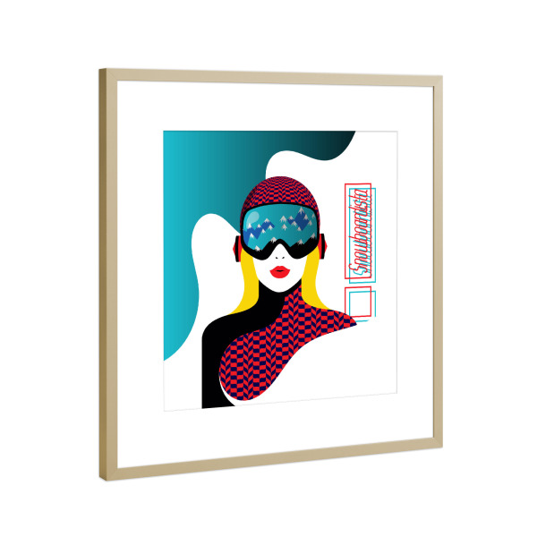 Poster mit Rahmen Gold "Snowboardista" artboxONE - Menschen,Sport