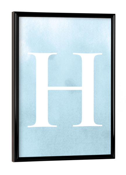 Poster mit schwarzem Rahmen "Babyboy H" artboxONE - Buchstaben / H
