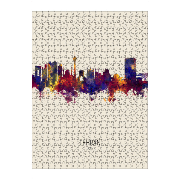 artboxONE Puzzle "Tehran Iran Skyline Beige" artboxONE - Städte - Tehran,Iran,Skyline,Cityscape,Painting,Watercolour,Stadtbild - Bild tehran