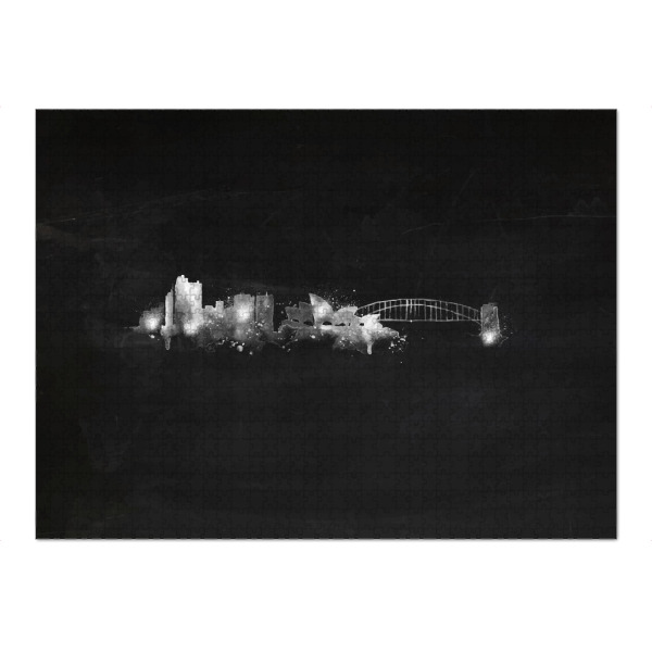 Puzzle Ravensburger "Silhouette Sydney chalk" artboxONE - Schwarzweiß,Städte / Sydney