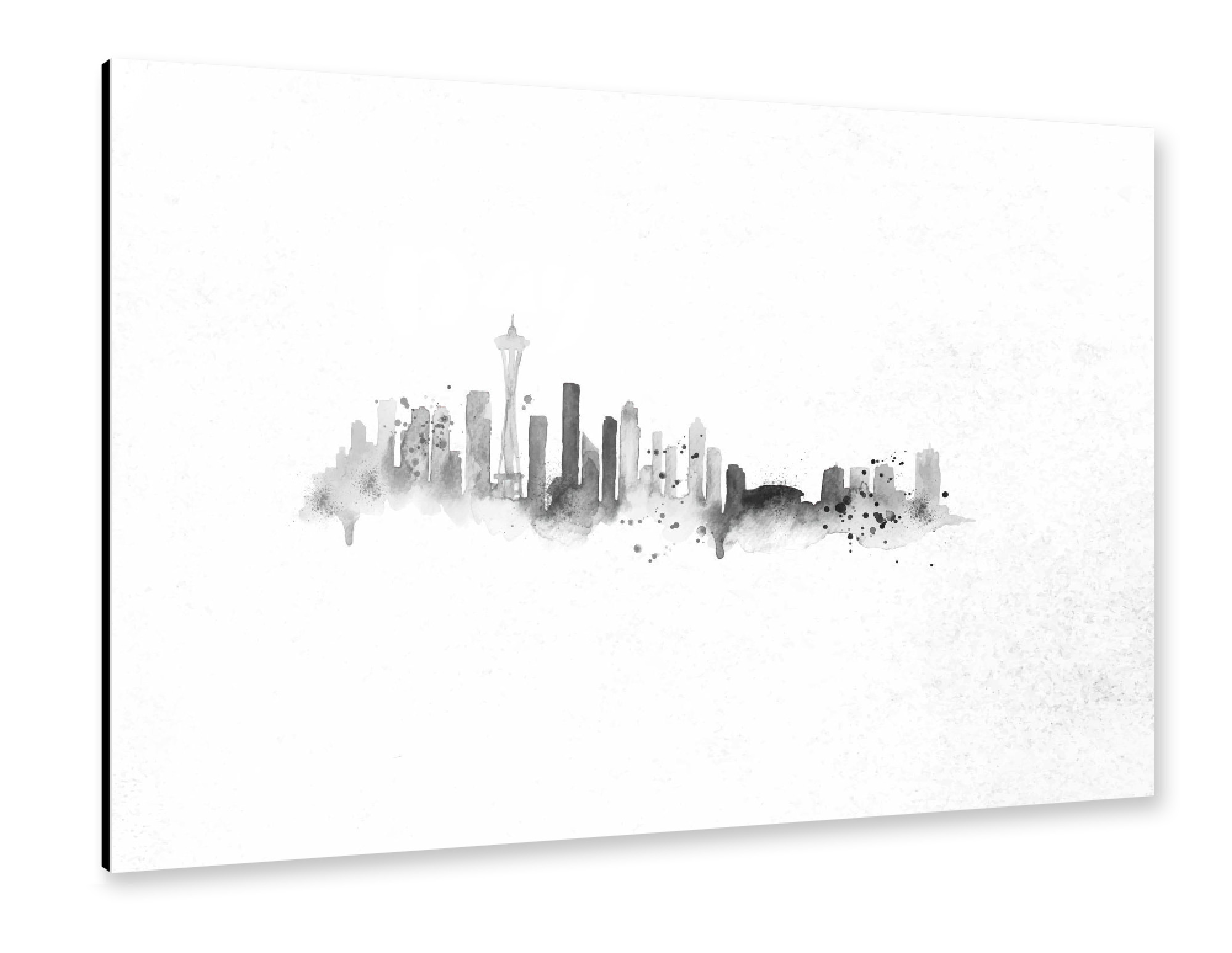 Alu-Dibond "Silhouette Seattle ink" 30x20 cm artboxONE