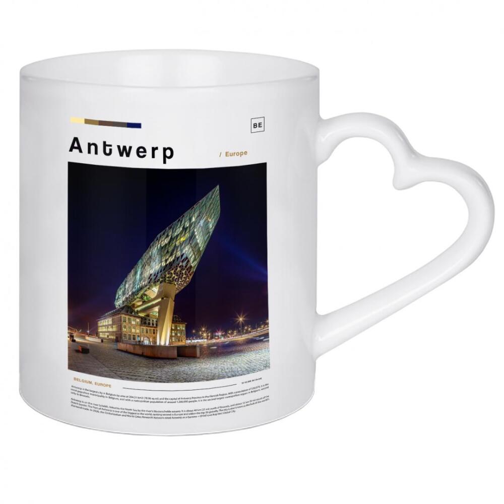Herztasse "ANTWERPEN Zeitungscover" artboxONE - Städte,Architektur