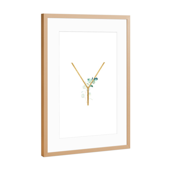 Poster mit Rahmen Kupfer "Eucalyptus Alphabet - Y" artboxONE - Buchstaben / Y - Eucalyptus-alphabet,Buchstabe-y,Abc,Y,Buchstabe,Eukalyptus,Alphabet