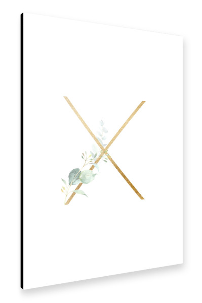 Alu-Dibond "Eucalyptus Alphabet - X" 30x20 cm artboxONE