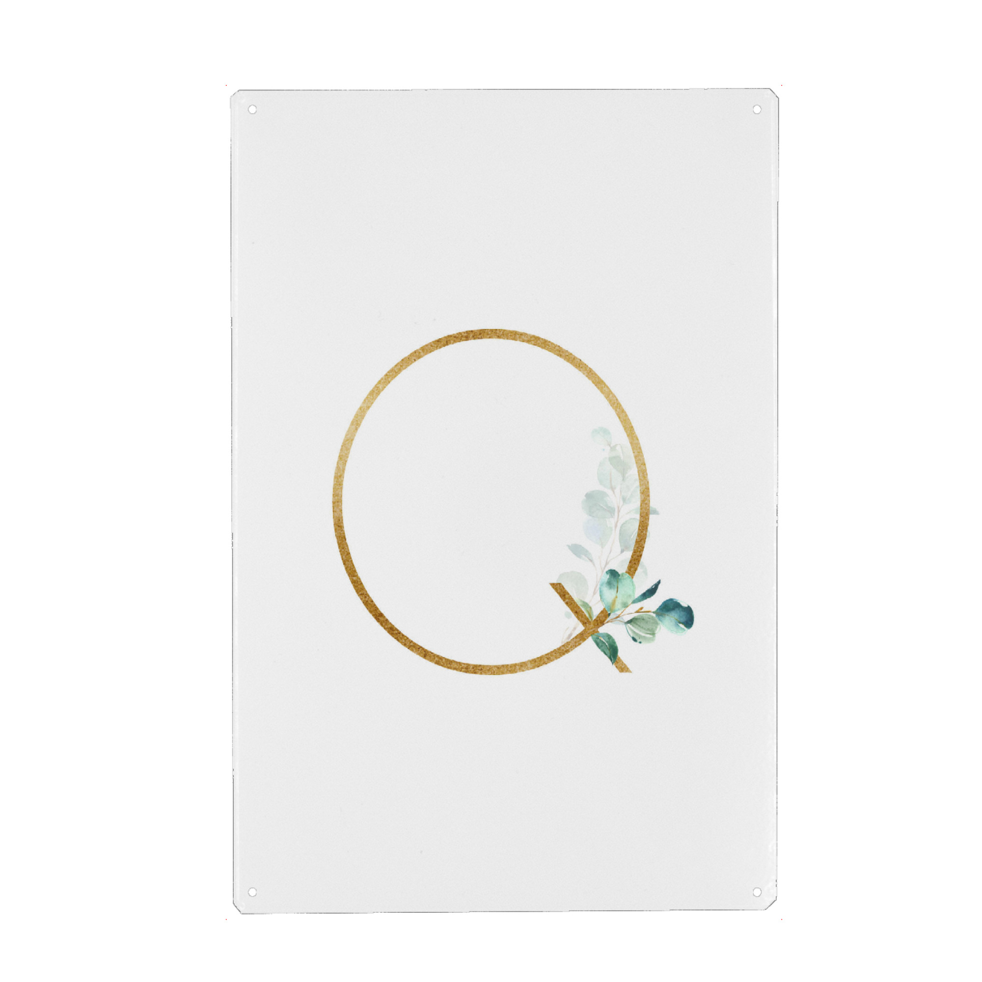 Metall Poster "Eucalyptus Alphabet - Q" artboxONE - Buchstaben / Q - Eucalyptus-alphabet,Buchstabe-q,Abc,Q,Buchstabe,Eukalyptus,Alphabet