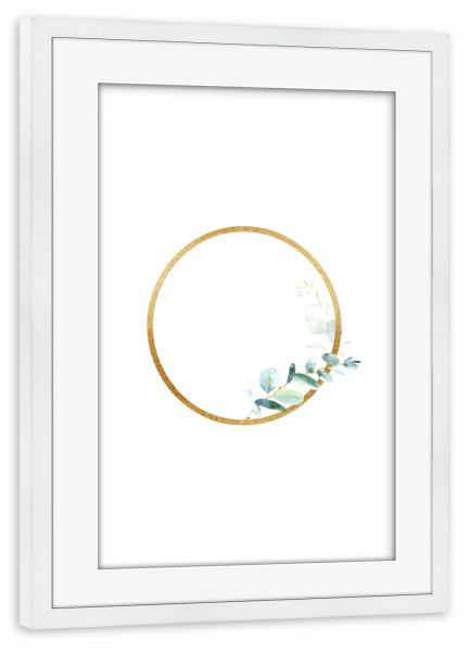 Poster mit Rahmen weiß "Eucalyptus Alphabet - O" artboxONE - Buchstaben / O - Eucalyptus-alphabet,Buchstabe-o,Abc,O,Buchstabe,Eukalyptus,Alphabet