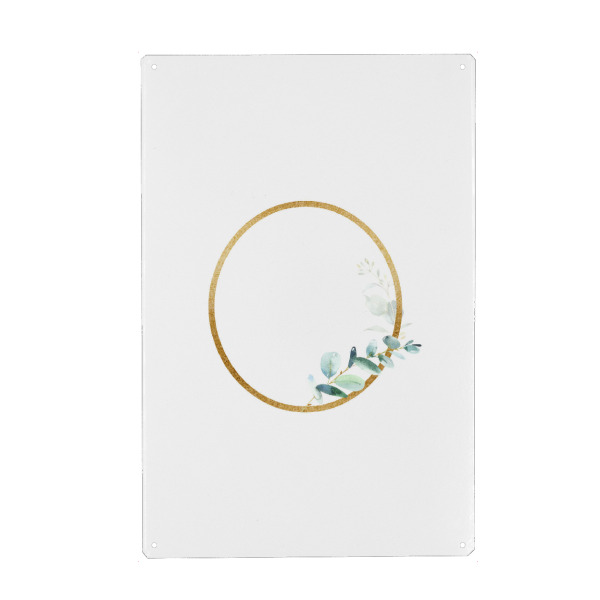 Metall Poster "Eucalyptus Alphabet - O" artboxONE - Buchstaben / O - Eucalyptus-alphabet,Buchstabe-o,Abc,O,Buchstabe,Eukalyptus,Alphabet