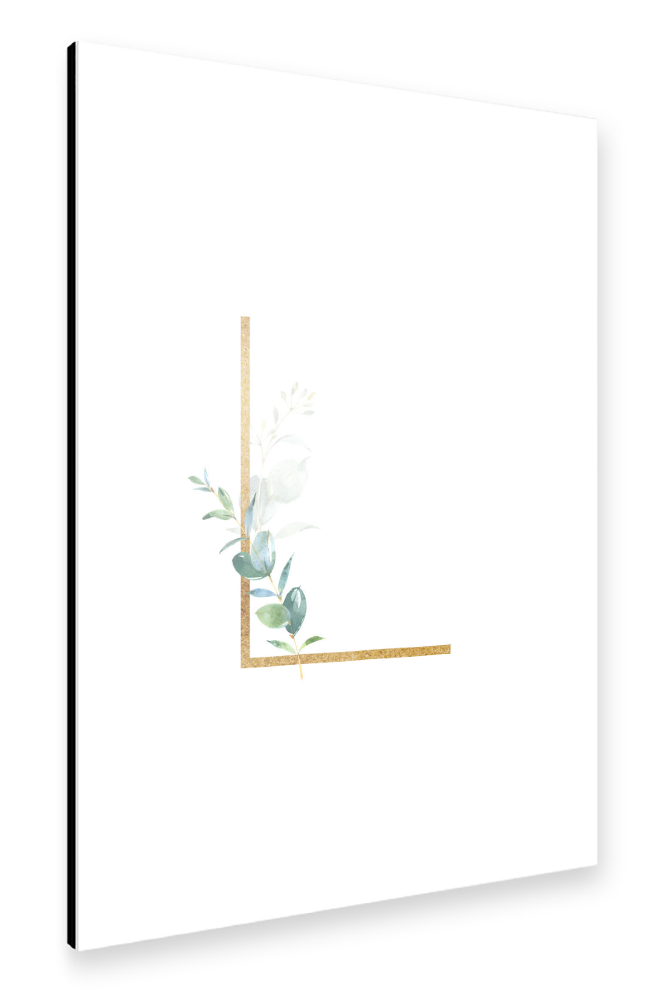 Alu-Dibond "Eucalyptus Alphabet - L" 75x50 cm artboxONE