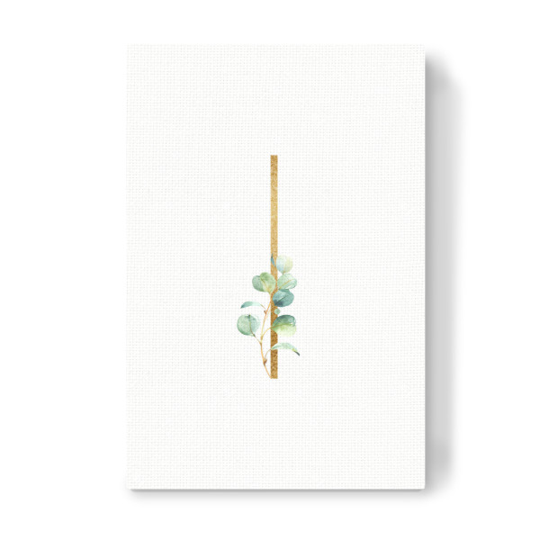 Leinwandbild "Eucalyptus alphabet - I" artboxONE - Buchstaben / I - Eucalyptus-alphabet,Buchstabe-i,I,Abc,Buchstabe,Eukalyptus,Alphabet