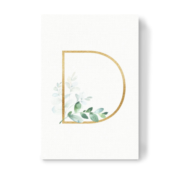 Leinwandbild "Eucalyptus Alphabet - D" artboxONE - Buchstaben / D - Eucalyptus-alphabet,Buchstabe-d,Abc,D,Buchstabe,Eukalyptus,Alphabet
