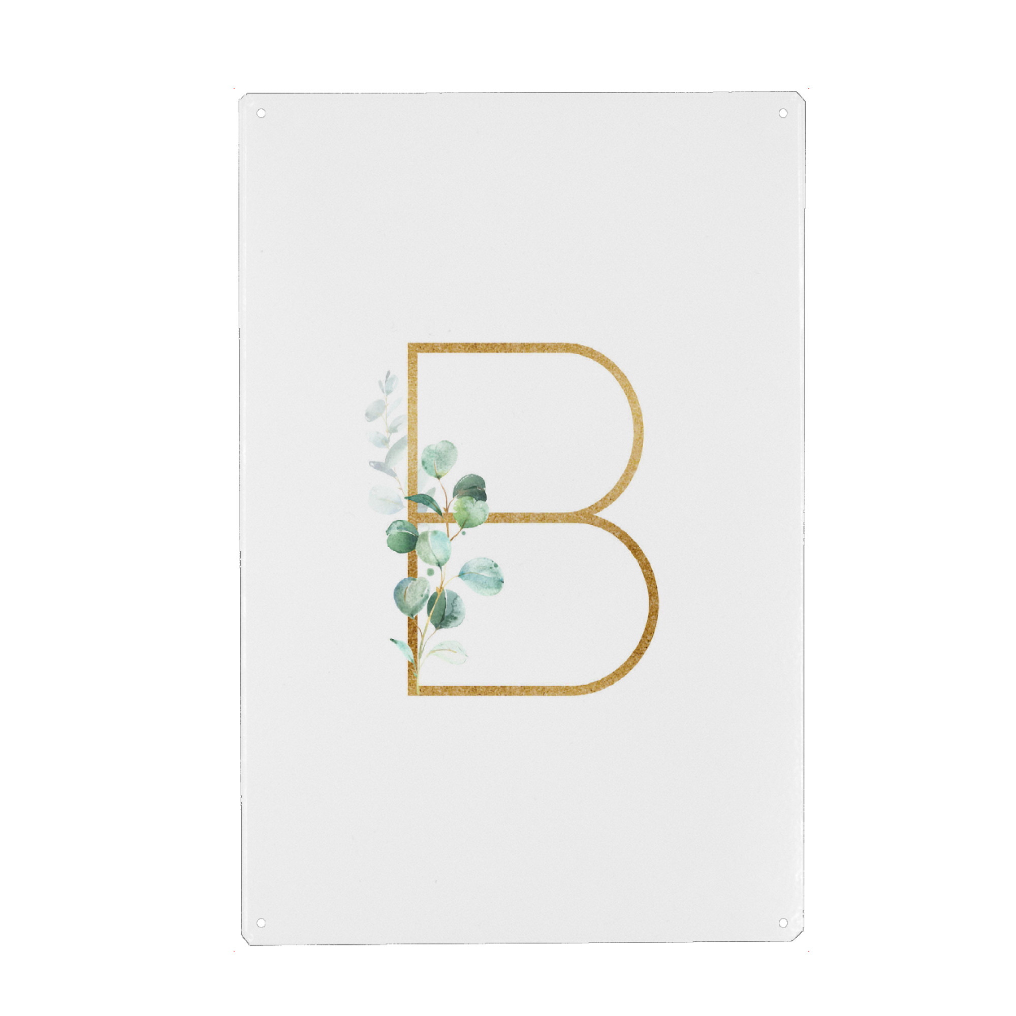 Metall Poster "Eucalyptus Alphabet - B" artboxONE - Buchstaben / B - Eucalyptus-alphabet,Buchstabe-b,Abc,B,Buchstabe,Eukalyptus,Alphabet