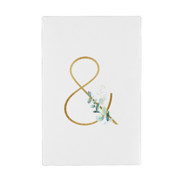 Metall Poster "Eucalyptus Alphabet - &" artboxONE - Typografie - Eucalyptus-alphabet,Ampersand,Abc,Alphabet,Eukalyptus - Blechschild